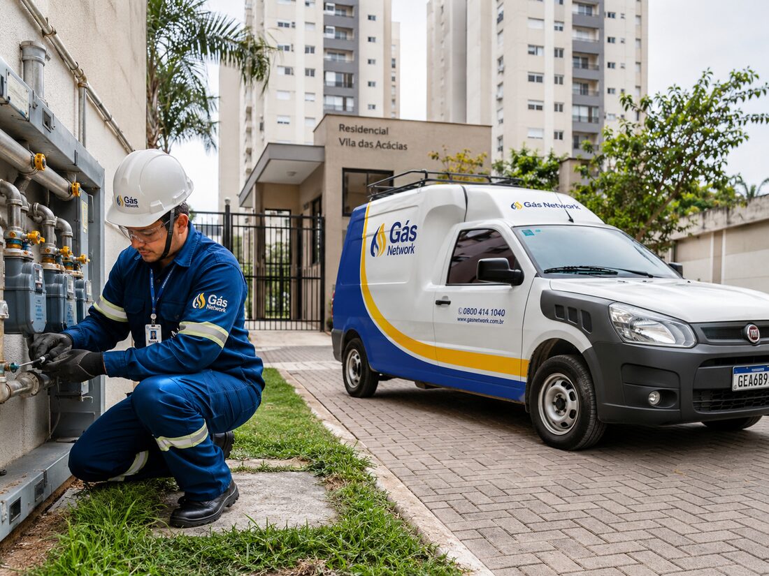 Instalação de gás pela Gás Network em São Paulo em Vila Olímpia